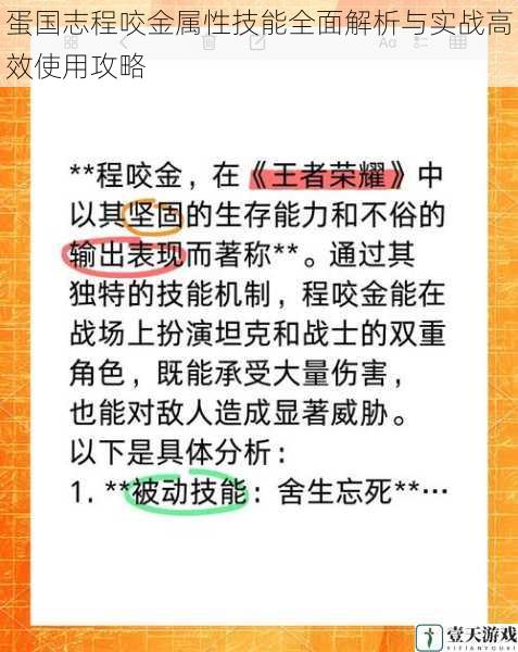 蛋国志程咬金属性技能全面解析与实战高效使用攻略