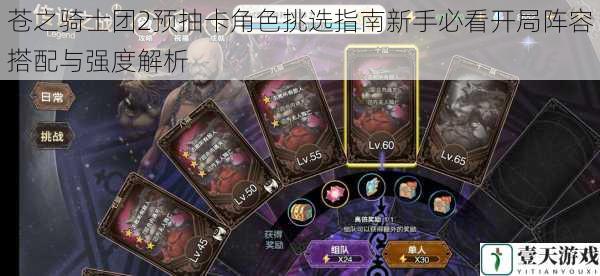 苍之骑士团2预抽卡角色挑选指南新手必看开局阵容搭配与强度解析