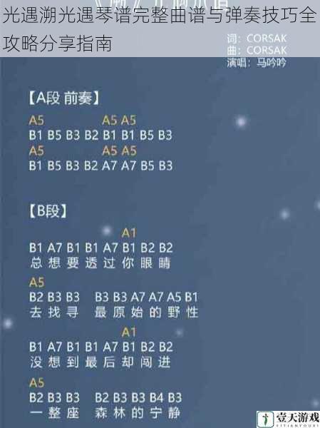 光遇溯光遇琴谱完整曲谱与弹奏技巧全攻略分享指南