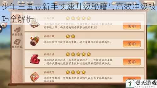 少年三国志新手快速升级秘籍与高效冲级技巧全解析