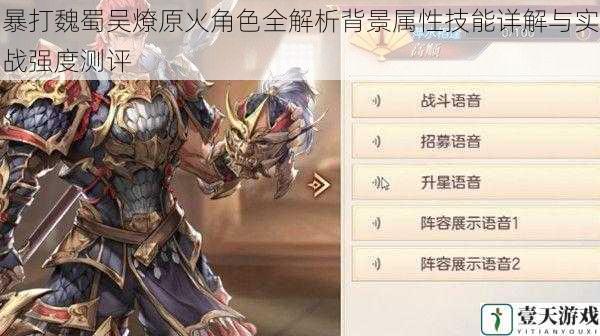 暴打魏蜀吴燎原火角色全解析背景属性技能详解与实战强度测评