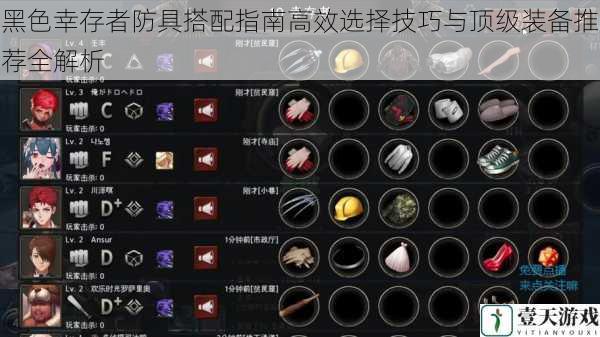 黑色幸存者防具搭配指南高效选择技巧与顶级装备推荐全解析