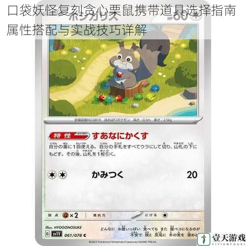 口袋妖怪复刻贪心栗鼠携带道具选择指南 属性搭配与实战技巧详解