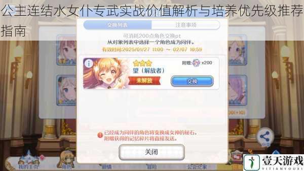公主连结水女仆专武实战价值解析与培养优先级推荐指南