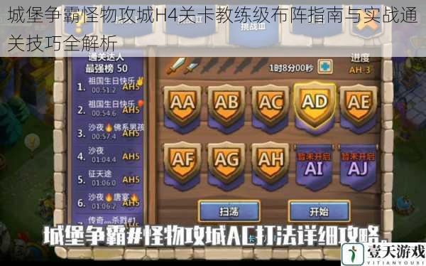 城堡争霸怪物攻城H4关卡教练级布阵指南与实战通关技巧全解析