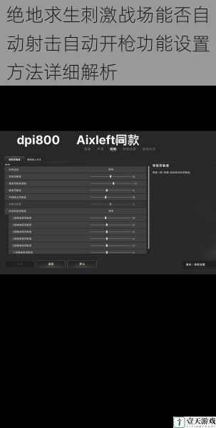 绝地求生刺激战场能否自动射击自动开枪功能设置方法详细解析